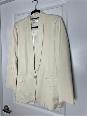 MUNTHE Cream Shawl-Collar Blazer